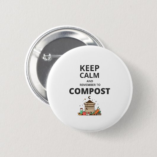 Badge Rond 5 Cm Restez calme et pensez à composer (Devant & derrière)