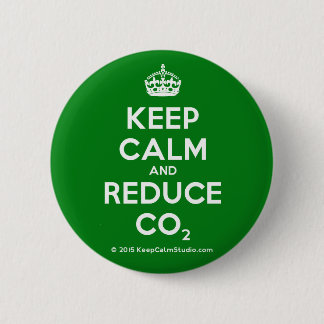 Badge Rond 5 Cm Restez calme et réduisez le CO2