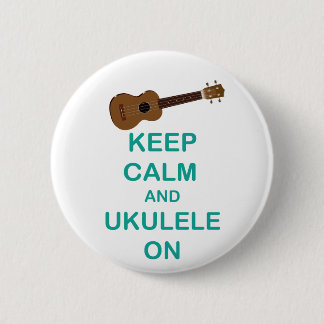 Badge Rond 5 Cm Restez Calme et Ukulele On impression unique et am