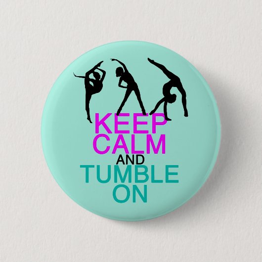 Badge Rond 5 Cm Restez Calme Sur La Gymnastique (Devant)