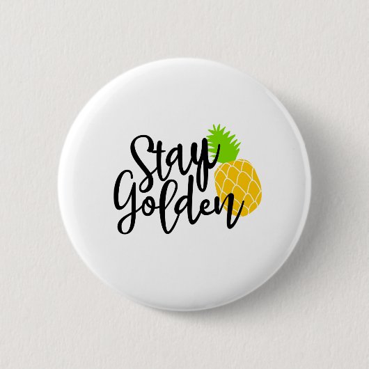 Badge Rond 5 Cm Restez en or (Devant)