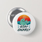 Badge Rond 5 Cm Restez Gnarly mignon Narwhal Narwhal Amover (Devant & derrière)