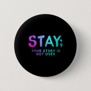 Badge Rond 5 Cm Restez Semicolon Mois de sensibilisation à la prév