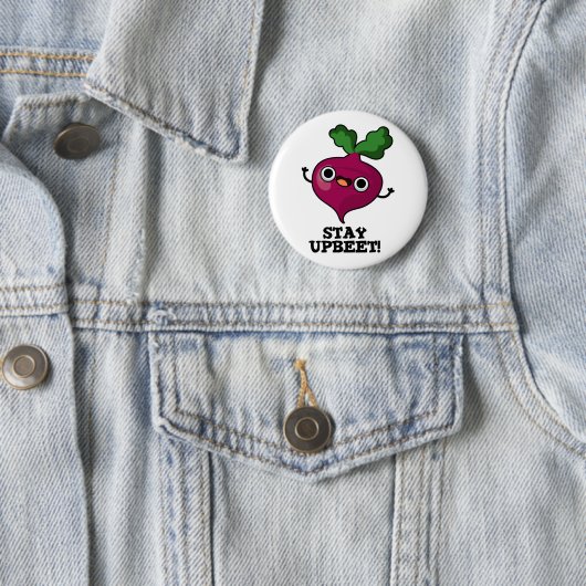 Badge Rond 5 Cm Restez Upbeet Funny Veggie Beet Pun (En situation)