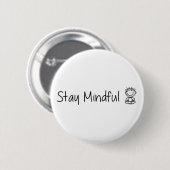 Badge Rond 5 Cm Restez vigilant (Devant & derrière)