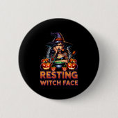 Badge Rond 5 Cm Resting Witch Face Funny Sarcastic Halloween Rude (Devant)
