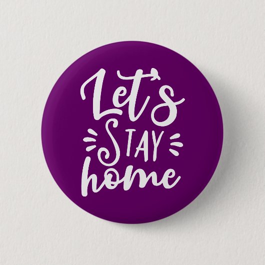 Badge Rond 5 Cm Restons à la maison violet (Devant)