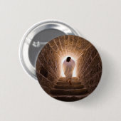 Badge Rond 5 Cm Résurrection de Jésus Christ (Devant & derrière)