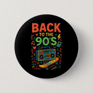 Badge Rond 5 Cm Retour à la vieille école Vintage rétro des années