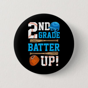 Badge Rond 5 Cm Retour À L'École 2E Année Batterie Premier Basebal