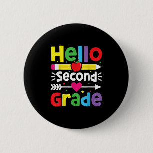 Badge Rond 5 Cm Retour À L'École Bonjour Équipe de 2e année B