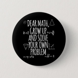 Badge Rond 5 Cm Retour À L'École Citation Math Pour Filles Garçons