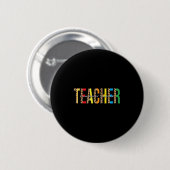 Badge Rond 5 Cm Retour À L'École Informatique Professeur Leopard P (Devant & derrière)