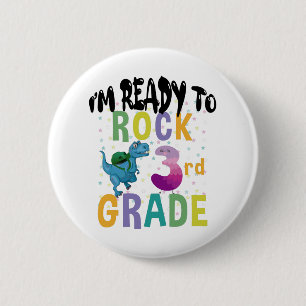 Badge Rond 5 Cm Retour à l'école Je suis prêt à écraser la 3e anné