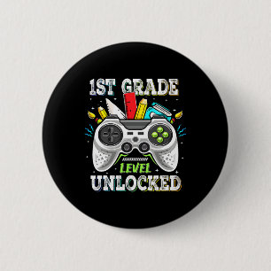 Badge Rond 5 Cm Retour à l'école Niveau 1ère année Débloqué Enfant