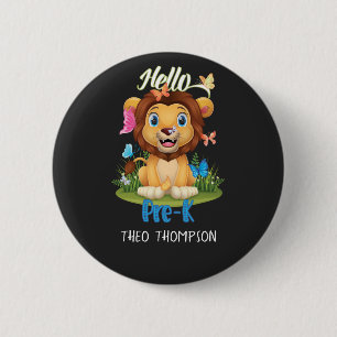 Badge Rond 5 Cm Retour à l'école Premier jour du lion et papillon 