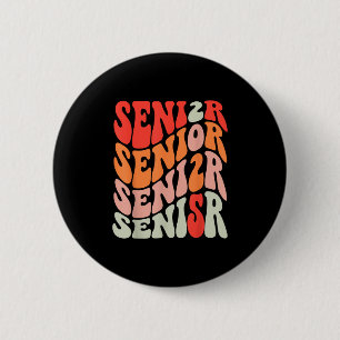 Badge Rond 5 Cm Retour À L'École Senior 2025 Coquette Pink Bow Cl