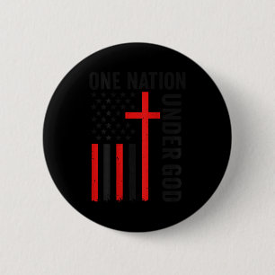 Badge Rond 5 Cm Retour à une nation sous Dieu Drapeau américain ch