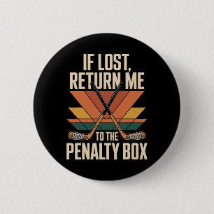 Badge Rond 5 Cm Retour Pénalité Boîte Joueur De Hockey Équipe Amat