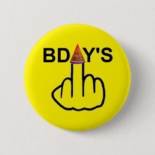 Badge Rond 5 Cm Retourner d'anniversaire du bouton