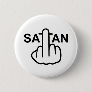 Badge Rond 5 Cm Retourner du bouton Satan