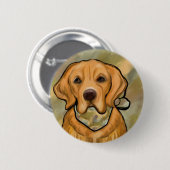 Badge Rond 5 Cm Retriever doré (Devant & derrière)