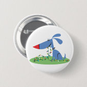 Badge Rond 5 Cm Retro 1950 Blue Dog Christmas Lights (Devant & derrière)
