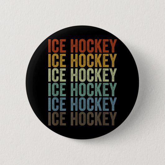 Badge Rond 5 Cm Rétro _1 hockey sur glace (Devant)
