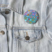 Badge Rond 5 Cm Retro 60s paisible Vagues d'océan Cadeaux (En situation)