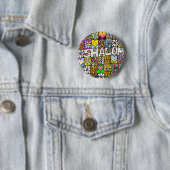Badge Rond 5 Cm Retro 60s Psychedelic Shalom LOVE (En situation)