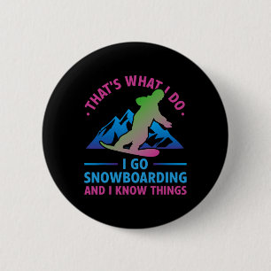 Badge Rond 5 Cm Retro 90s 80s Snowboard C'est ce que je fais Snowb