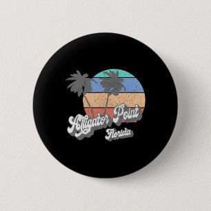 Badge Rond 5 Cm Rétro Alligator Point Floride Fl Vintage Plage Sur
