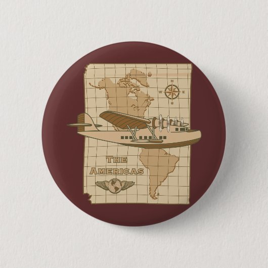 Badge Rond 5 Cm Rétro avion (Devant)