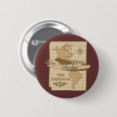 Badge Rond 5 Cm Rétro avion (Devant & derrière)