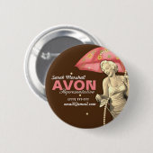 Badge Rond 5 Cm Retro Avon Représentant (Devant & derrière)