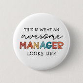 Badge Rond 5 Cm Retro Awesome Manager Funny (Devant)