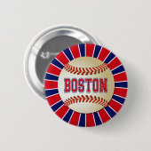 BADGE ROND 5 CM RÉTRO BASE-BALL DE BOSTON (Devant & derrière)