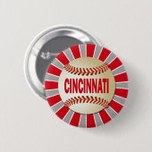 BADGE ROND 5 CM RÉTRO BASE-BALL DE CINCINNATI (Devant & derrière)