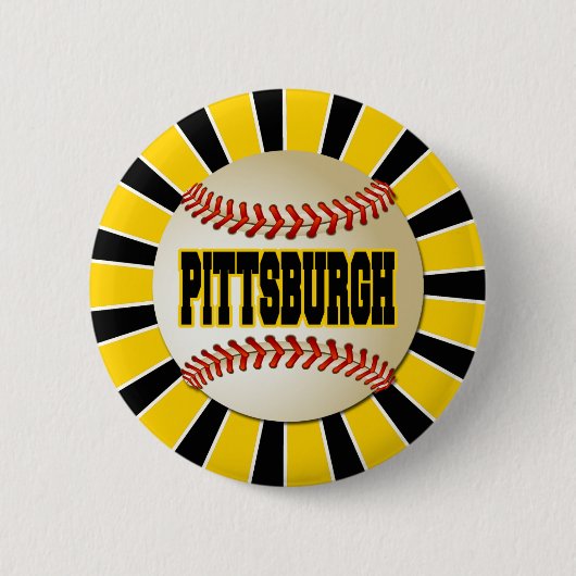 BADGE ROND 5 CM RÉTRO BASE-BALL DE PITTSBURGH (Devant)