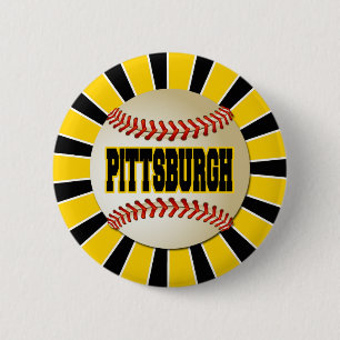 BADGE ROND 5 CM RÉTRO BASE-BALL DE PITTSBURGH
