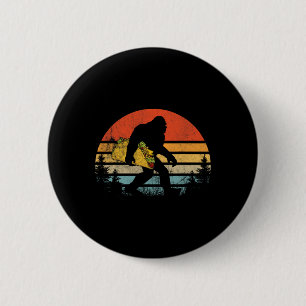 Badge Rond 5 Cm Retro Bigfoot transportant Taco Drôle Cinco De May