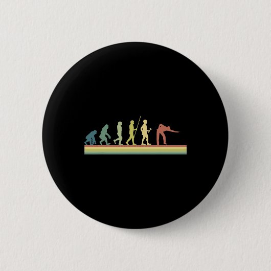 Badge Rond 5 Cm Retro Billiards Human Evolution Lover Pool Cadeau  (Devant)