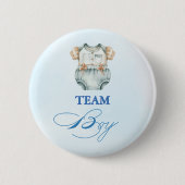 Badge Rond 5 Cm Retro Blue Baby Clothes Équipe Baby shower garçon (Devant)