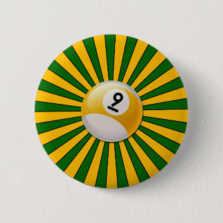 BADGE ROND 5 CM RÉTRO BOULE DE BILLARDS DU NUMÉRO 9