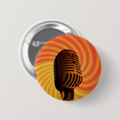 Badge Rond 5 Cm Rétro bouton de coutume de microphone (Devant & derrière)