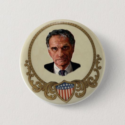 Badge Rond 5 Cm Rétro bouton de Nader (Devant)