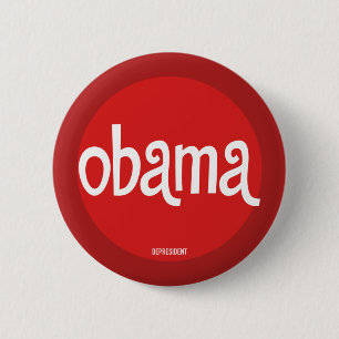 Badge Rond 5 Cm Rétro bouton rouge d'Obama