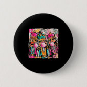 Badge Rond 5 Cm Retro Brushstroke Nutcracker Blowing Bubble Gum Ch (Devant)