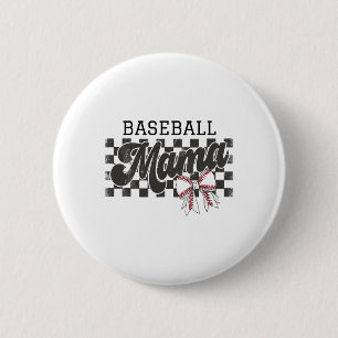 Badge Rond 5 Cm Retro Bysebyll Mama À damiers Bysebyll Pour Mom Mo