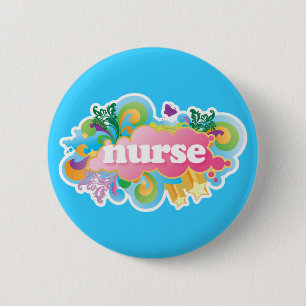 Badge Rond 5 Cm Rétro cadeau d'INFIRMIÈRE d'éclat